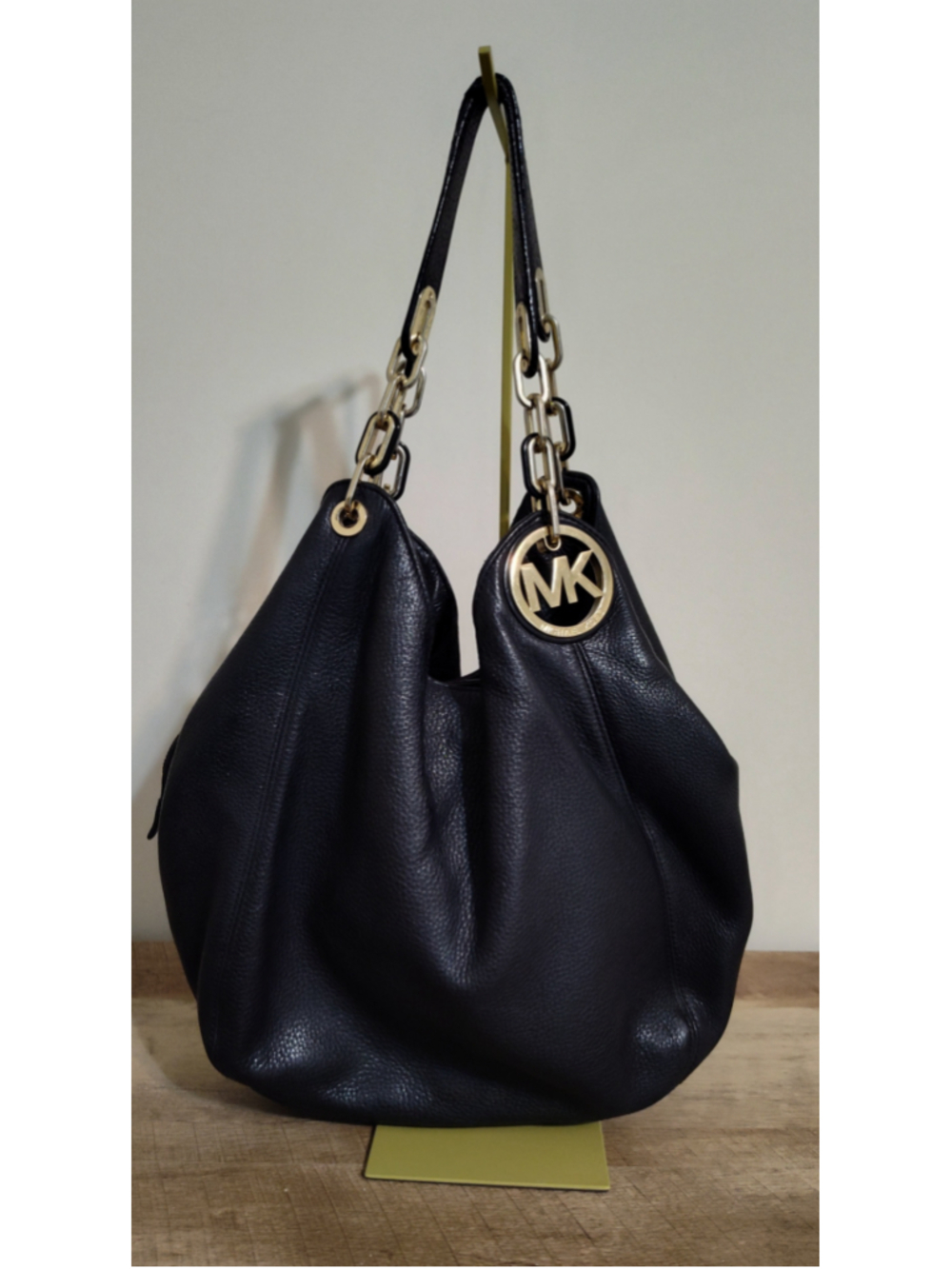 Women's Michael Kors Black Gold Hobo Bag One Size